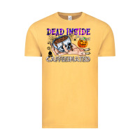Vintage Mustard Dead Inside Caffeinated Vintage Tee - CowhideDigitalArt