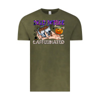Vintage Olive Dead Inside Caffeinated Vintage Tee - CowhideDigitalArt