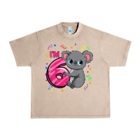 French Oak kids 6th birthday shirt for girls koala bear 6 years old t shirt Urban Heavy Tee - linhVisuals