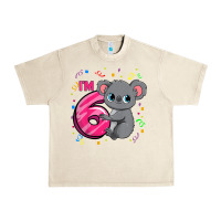 Sandshell kids 6th birthday shirt for girls koala bear 6 years old t shirt Urban Heavy Tee - linhVisuals