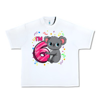 White kids 6th birthday shirt for girls koala bear 6 years old t shirt Urban Heavy Tee - linhVisuals