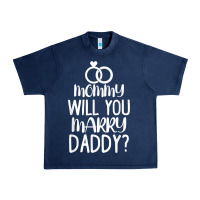 Navy kids mommy will you marry my daddy funny marriage proposal t shirt Urban Heavy Tee - linhVisuals