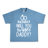 Pebble Blue kids mommy will you marry my daddy funny marriage proposal t shirt Urban Heavy Tee - linhVisuals