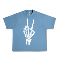 Pebble Blue skeleton peace Urban Heavy Tee - linhVisuals