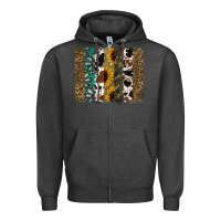 Charcoal Heather Western Brushstroke Zipper Hoodie - Jasminsmagicworld