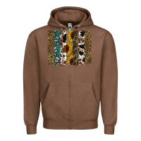 Chestnut Western Brushstroke Zipper Hoodie - Jasminsmagicworld