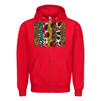 Red Western Brushstroke Zipper Hoodie - Jasminsmagicworld