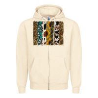 Sandshell Western Brushstroke Zipper Hoodie - Jasminsmagicworld