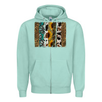 Seafoam Western Brushstroke Zipper Hoodie - Jasminsmagicworld
