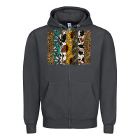 Smoke Western Brushstroke Zipper Hoodie - Jasminsmagicworld