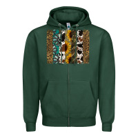 Sports Green Western Brushstroke Zipper Hoodie - Jasminsmagicworld