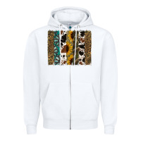 White Western Brushstroke Zipper Hoodie - Jasminsmagicworld