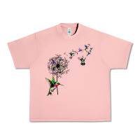 Salmon bird hummingbird dandelion flowers shirt for women men t shirt Urban Heavy Tee - linhVisuals