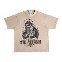 French Oak ave maria schubert latin mass blessed mother hail mary lady t shirt Urban Heavy Tee - linhVisuals