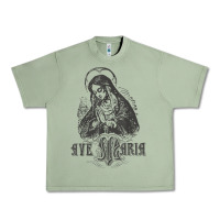 Oil Green ave maria schubert latin mass blessed mother hail mary lady t shirt Urban Heavy Tee - linhVisuals