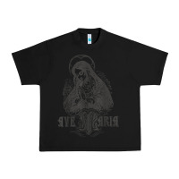 Black ave maria schubert latin mass blessed mother hail mary lady t shirt Urban Heavy Tee - linhVisuals