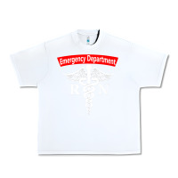 White emergency department nursing er registered nurse rn caduceus raglan ba Urban Heavy Tee - linhVisuals