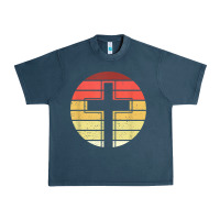 Midnight Navy jesus cross retro style vintage t shirt Urban Heavy Tee - linhVisuals