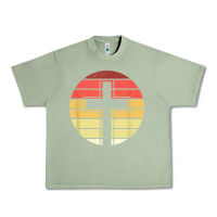 Oil Green jesus cross retro style vintage t shirt Urban Heavy Tee - linhVisuals