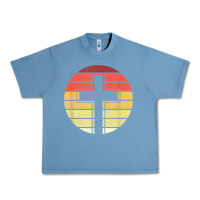 Pebble Blue jesus cross retro style vintage t shirt Urban Heavy Tee - linhVisuals
