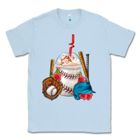 Dusty Blue Baseball Frappe Coffee Classic Tee - FaDigitalArtStudio