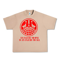 Burro iww injury one is injury to all front and back red zip hoodie Urban Heavy Tee - linhVisuals