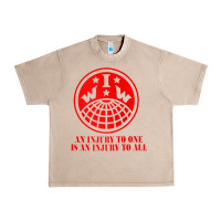 French Oak iww injury one is injury to all front and back red zip hoodie Urban Heavy Tee - linhVisuals