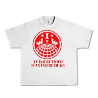Iww Injury One Is Injury To All Front And Back Red Zip Hoodie Urban Heavy Tee | Teevron