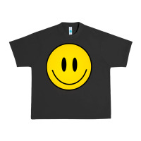 Pigment Black retro happy vibe smiley face happy face graphic sweatshirt Urban Heavy Tee - linhVisuals