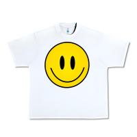 White retro happy vibe smiley face happy face graphic sweatshirt Urban Heavy Tee - linhVisuals