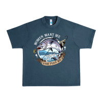 Midnight Navy funny women want me, fish fishing fear t shirt Urban Heavy Tee - linhVisuals