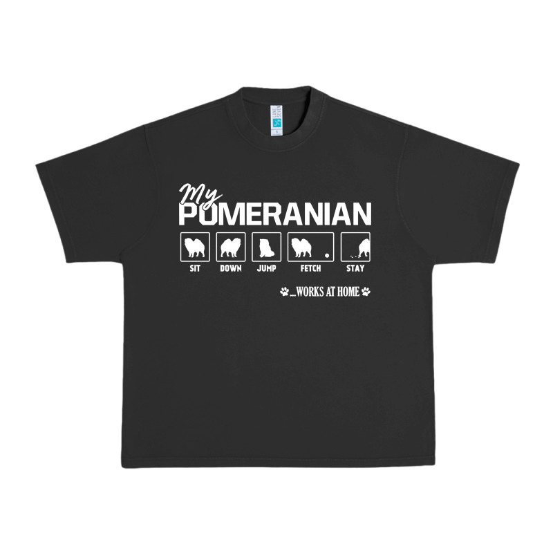 Dog Pomeranian Cute Dog Puppy Pet Black Paw Urban Heavy Tee by linhVisuals | Teevron
