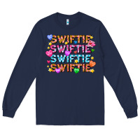 Navy Swiftie Swiftie Valentines Long Sleeve Tee - CowhideDigitalArt