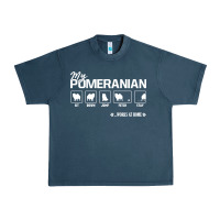 Midnight Navy dog pomeranian cute dog puppy pet black paw Urban Heavy Tee - linhVisuals