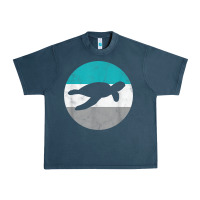 Midnight Navy sea turtle retro gift for men or boys t shirt Urban Heavy Tee - linhVisuals