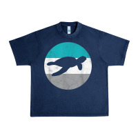 Navy sea turtle retro gift for men or boys t shirt Urban Heavy Tee - linhVisuals