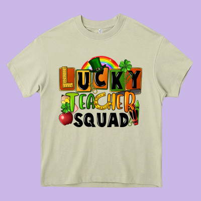 Lucky Teacher Squad St. Patricks Day Heavy Core Tee Designed By Fadigitalartstudio