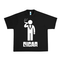 Black cigar smoker Urban Heavy Tee - linhVisuals