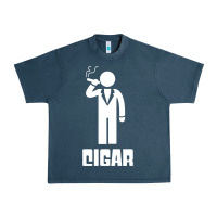 Midnight Navy cigar smoker Urban Heavy Tee - linhVisuals
