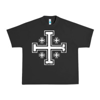 Pigment Black crusader cross of jerusalem knights templa Urban Heavy Tee - linhVisuals