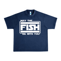 Navy May The Fish Be With You Fishing3 Urban Heavy Tee - linhVisuals