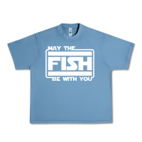 Pebble Blue May The Fish Be With You Fishing3 Urban Heavy Tee - linhVisuals