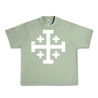 Oil Green crusader cross of jerusalem Urban Heavy Tee - linhVisuals
