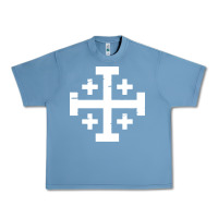 Pebble Blue crusader cross of jerusalem Urban Heavy Tee - linhVisuals