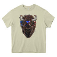 Mossy bison with american flag glasses Heavy Core Tee - RanaPortraitStore
