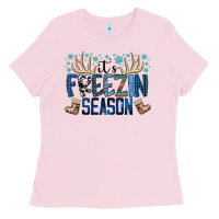 Bubblegum Pink freezin season Ladies Tee - SublimationCraftShop