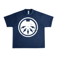 Navy distressed midi plug synthesizer Urban Heavy Tee - linhVisuals