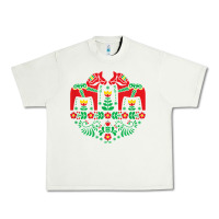 Pistachio swedish dala horse folk art t shirt Urban Heavy Tee - linhVisuals
