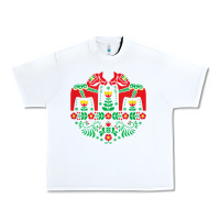 Swedish Dala Horse Folk Art T Shirt Urban Heavy Tee | Teevron