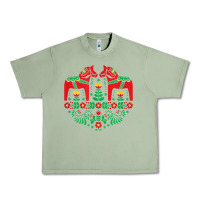 Oil Green swedish dala horse folk art t shirt Urban Heavy Tee - linhVisuals